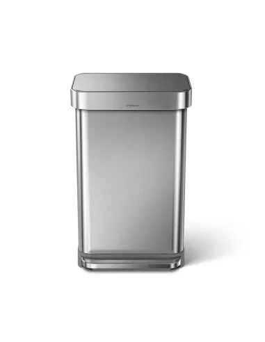 Poubelle Design à Pédale Rectangulaire 45L Inox Brossé - Simplehuman