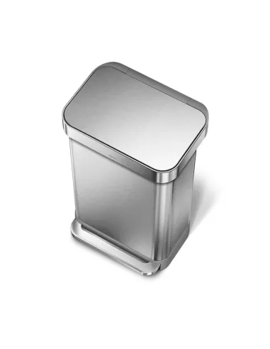 Poubelle Design à Pédale Rectangulaire 45L Inox Brossé - Simplehuman