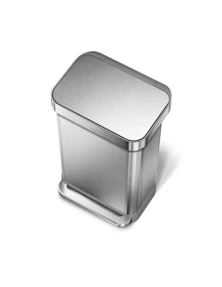 Poubelle Design à Pédale Rectangulaire 45L Inox Brossé - Simplehuman