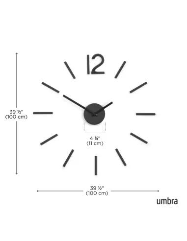 Grande Horloge Murale Blink noire