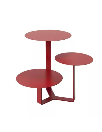 Table basse sur 3 niveaux TRILOGY rouge