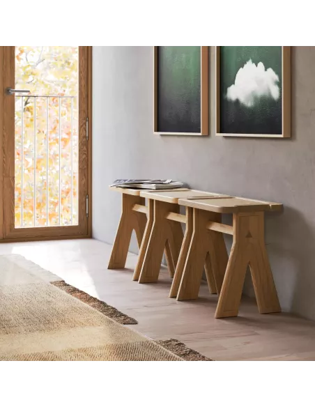 Tabouret en Noyer massif Multibanqueta - Fait main - Wewood