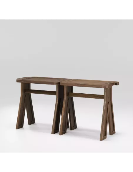 Tabouret en Noyer massif Multibanqueta - Fait main - Wewood