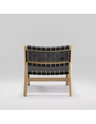 Fauteuil en chêne Massif et Cuir - Odhin - Fait main - Wewood