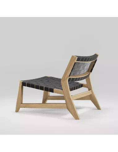 Fauteuil en chêne Massif et Cuir - Odhin - Fait main - Wewood