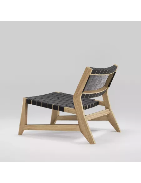 Fauteuil en chêne Massif et Cuir - Odhin - Fait main - Wewood