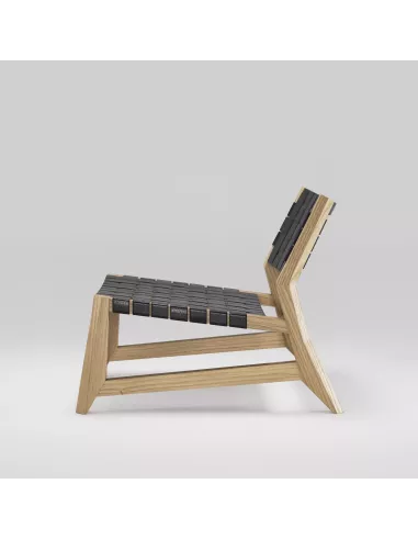 Fauteuil en chêne Massif et Cuir - Odhin - Fait main - Wewood