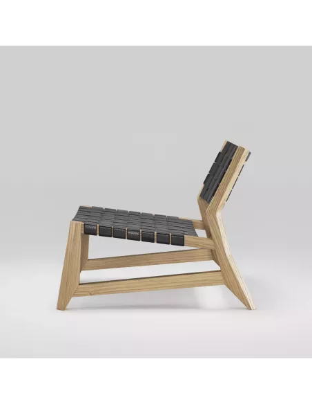Fauteuil en chêne Massif et Cuir - Odhin - Fait main - Wewood