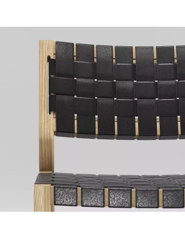 Fauteuil en chêne Massif et Cuir - Odhin - Fait main - Wewood