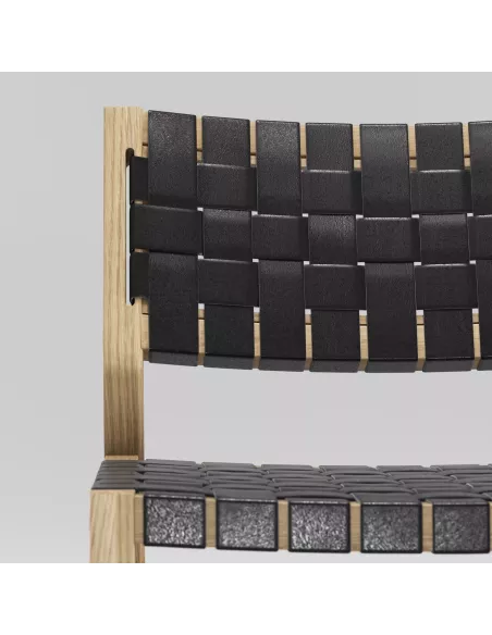 Fauteuil en chêne Massif et Cuir - Odhin - Fait main - Wewood