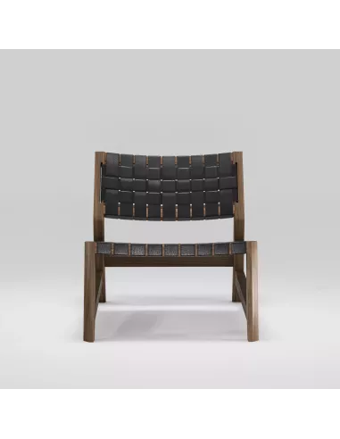 Fauteuil en Noyer Massif et Cuir - Odhin - Fait main - Wewood