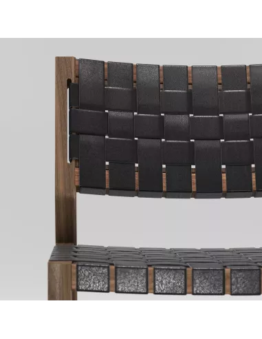 Fauteuil en Noyer Massif et Cuir - Odhin - Fait main - Wewood