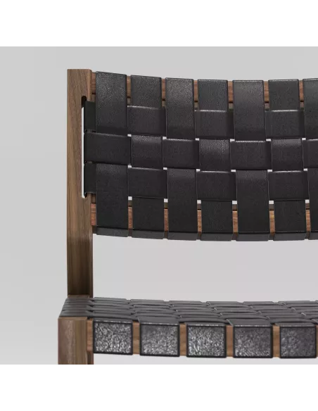 Fauteuil en Noyer Massif et Cuir - Odhin - Fait main - Wewood