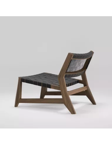 Fauteuil en Noyer Massif et Cuir - Odhin - Fait main - Wewood