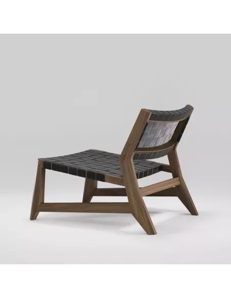 Fauteuil en Noyer Massif et Cuir - Odhin - Fait main - Wewood