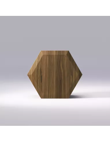 Table basse, chevet Hexa - Noyer massif - Fait main