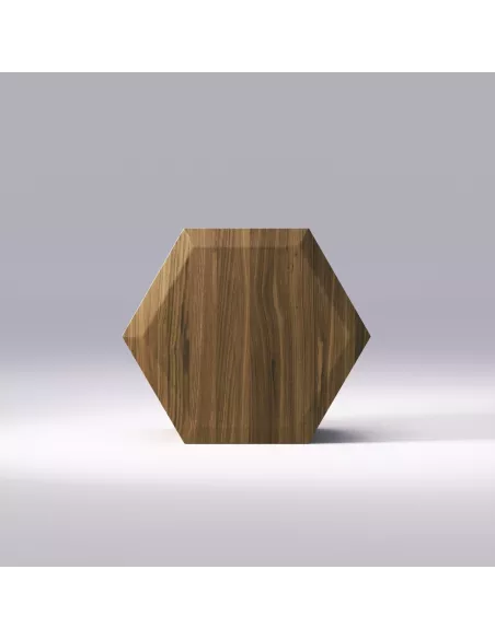 Table basse, chevet Hexa - Noyer massif - Fait main