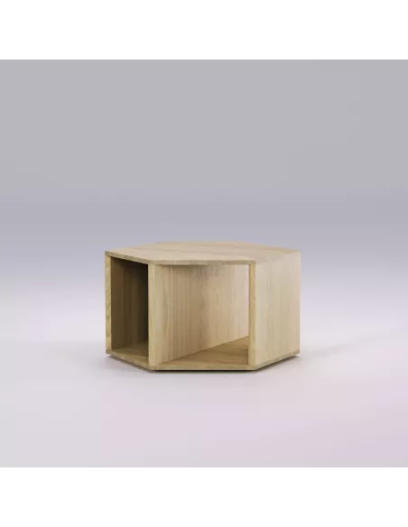 Table basse hexa modulable chêne massif fait main