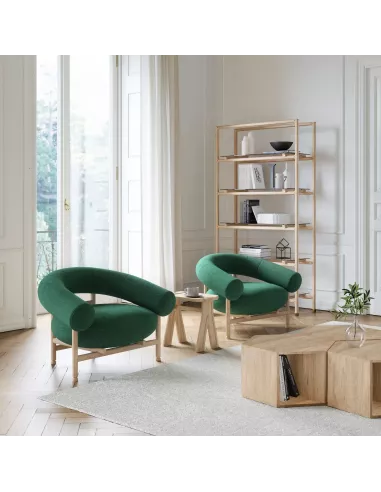 Table basse, chevet Hexa - Chêne massif - Fait main