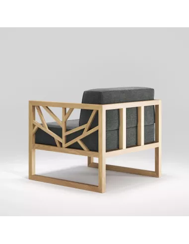 Fauteuil Chêne Massif Tree  - Fait main - Différentes options de tissus -  Wewood