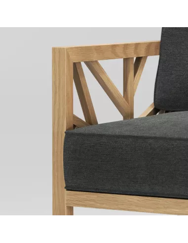 Fauteuil Chêne Massif Tree  - Fait main - Différentes options de tissus -  Wewood