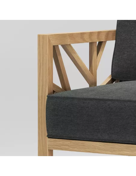 Fauteuil Chêne Massif Tree  - Fait main - Différentes options de tissus -  Wewood