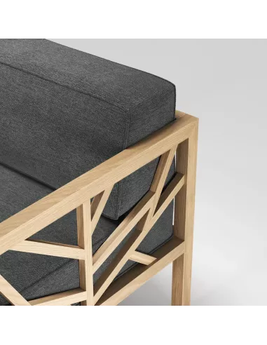 Fauteuil Chêne Massif Tree  - Fait main - Différentes options de tissus -  Wewood