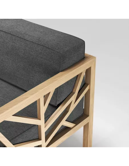 Fauteuil Chêne Massif Tree  - Fait main - Différentes options de tissus -  Wewood