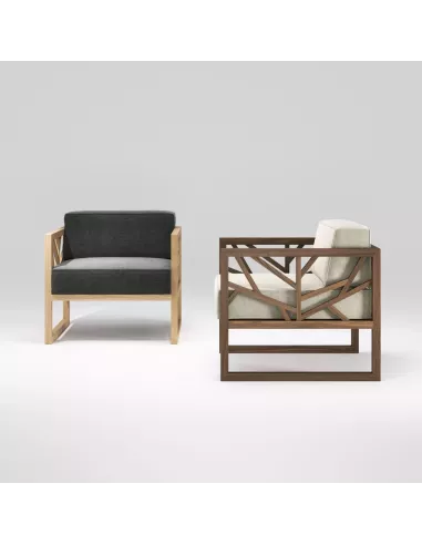 Fauteuil Chêne Massif Tree  - Fait main - Différentes options de tissus -  Wewood