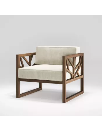 Fauteuil Noyer Massif Tree  - Fait main - Différentes options de tissus -  Wewood
