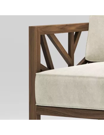 Fauteuil Noyer Massif Tree  - Fait main - Différentes options de tissus -  Wewood 2