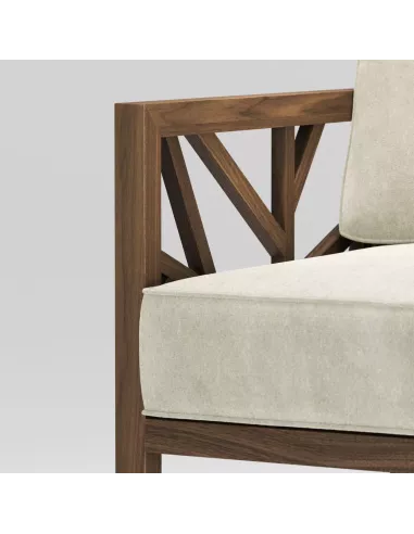 Fauteuil Noyer Massif Tree  - Fait main - Différentes options de tissus -  Wewood