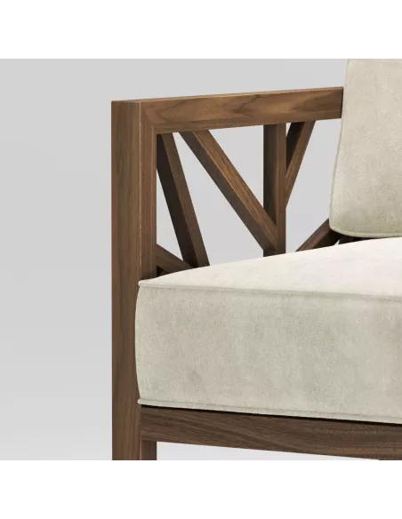 Fauteuil Noyer Massif Tree  - Fait main - Différentes options de tissus -  Wewood
