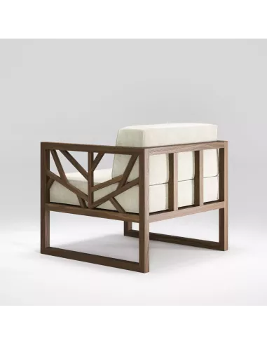 Fauteuil Noyer Massif Tree  - Fait main - Différentes options de tissus -  Wewood