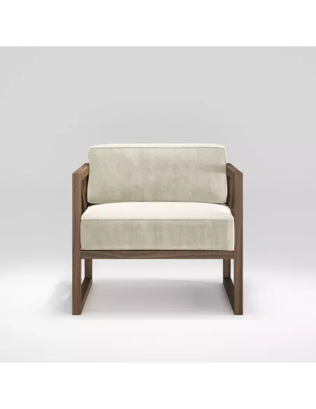 Fauteuil Noyer Massif Tree  - Fait main - Différentes options de tissus -  Wewood