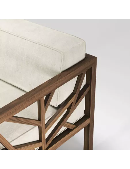 Fauteuil Noyer Massif Tree  - Fait main - Différentes options de tissus -  Wewood