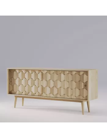 Buffet Scarpa fait main en chêne massif