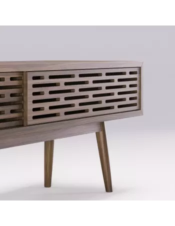 Meuble TV Radio - Noyer massif - Fait main 2