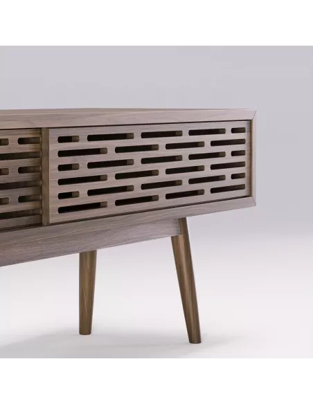 Meuble TV Radio - Noyer massif - Fait main