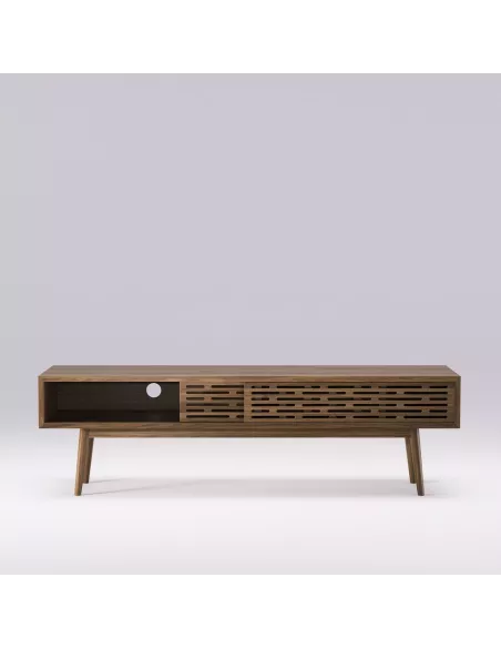 Meuble TV Radio - Noyer massif - Fait main