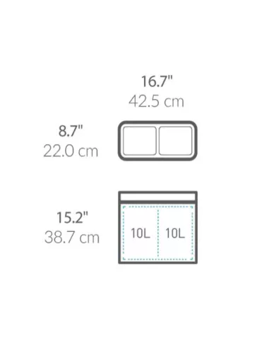 Poubelle de Tri de Bureau 20L Ouverte - Simplehuman