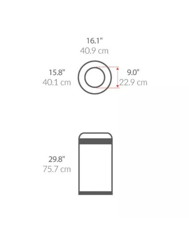 Poubelle de Bureau 60L Ronde Ouverte - Simplehuman