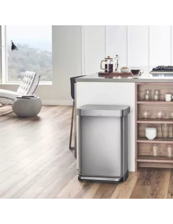 Poubelle Cuisine Design 55L Inox Brossé - Simplehuman 2