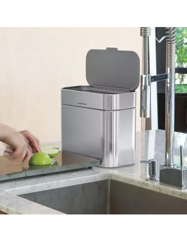 Poubelle Compost Cuisine 4L Acier Inoxydable Brossé - Simplehuman