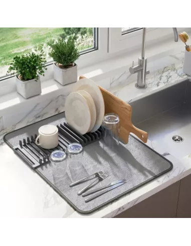 Egouttoir à vaisselle Udry avec tapis - Anthracite