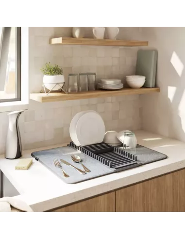 Egouttoir à vaisselle Udry avec tapis - Anthracite