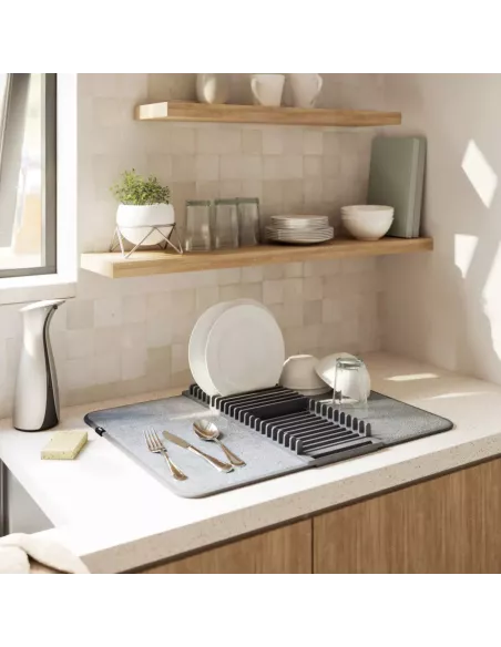 Egouttoir à vaisselle Udry avec tapis - Anthracite