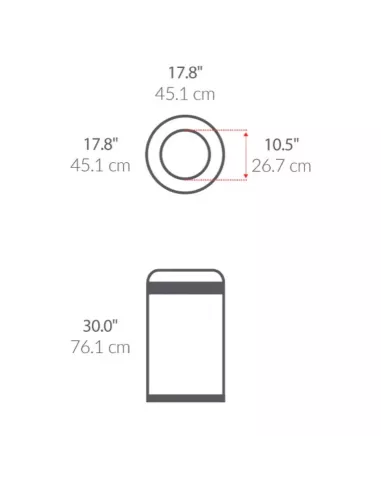 Poubelle 80L ronde ouverte - Simplehuman