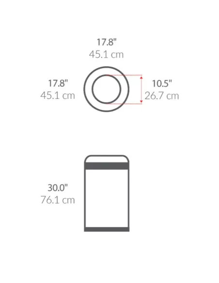 Poubelle 80L ronde ouverte - Simplehuman