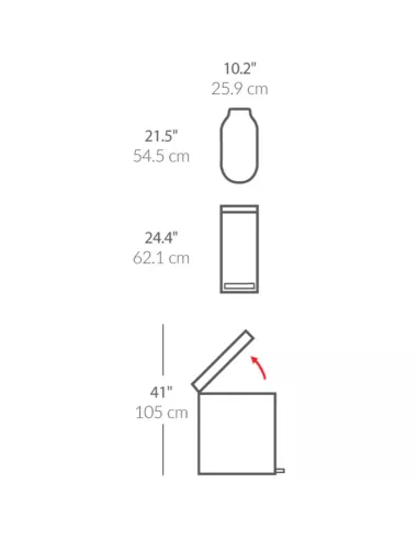 Poubelle 45L étroite à pédale - Simplehuman